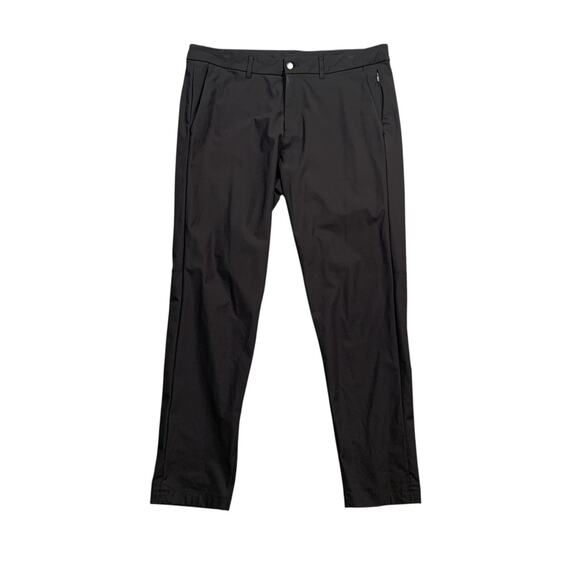 Lululemon Pants Mens 36 Black Slim Fit Commission Warpstreme Golf Travel Chino - Picture 1 of 14